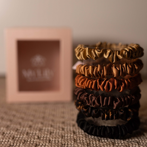 Silk Scrunchie Set - Cocoa brunette (skinny)